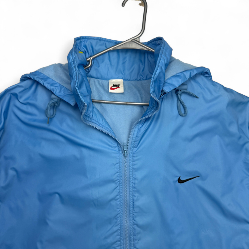 Nike 3XL Light Blue Windbreaker Jacket Vintage 90s Full Zip Hooded - Picture 6 of 8